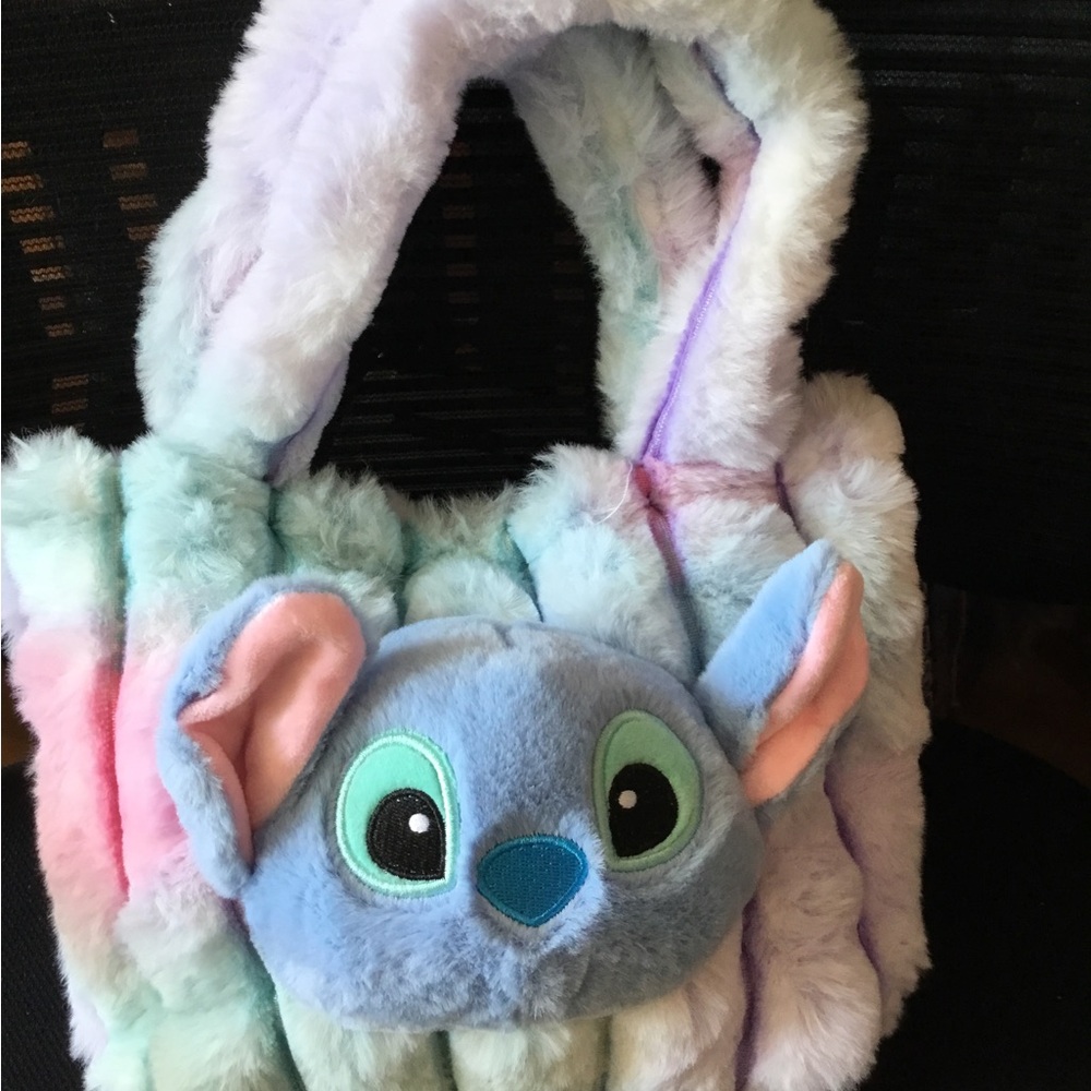 Plush Pastel Blue Stitch Character Kids Shoulder Bag